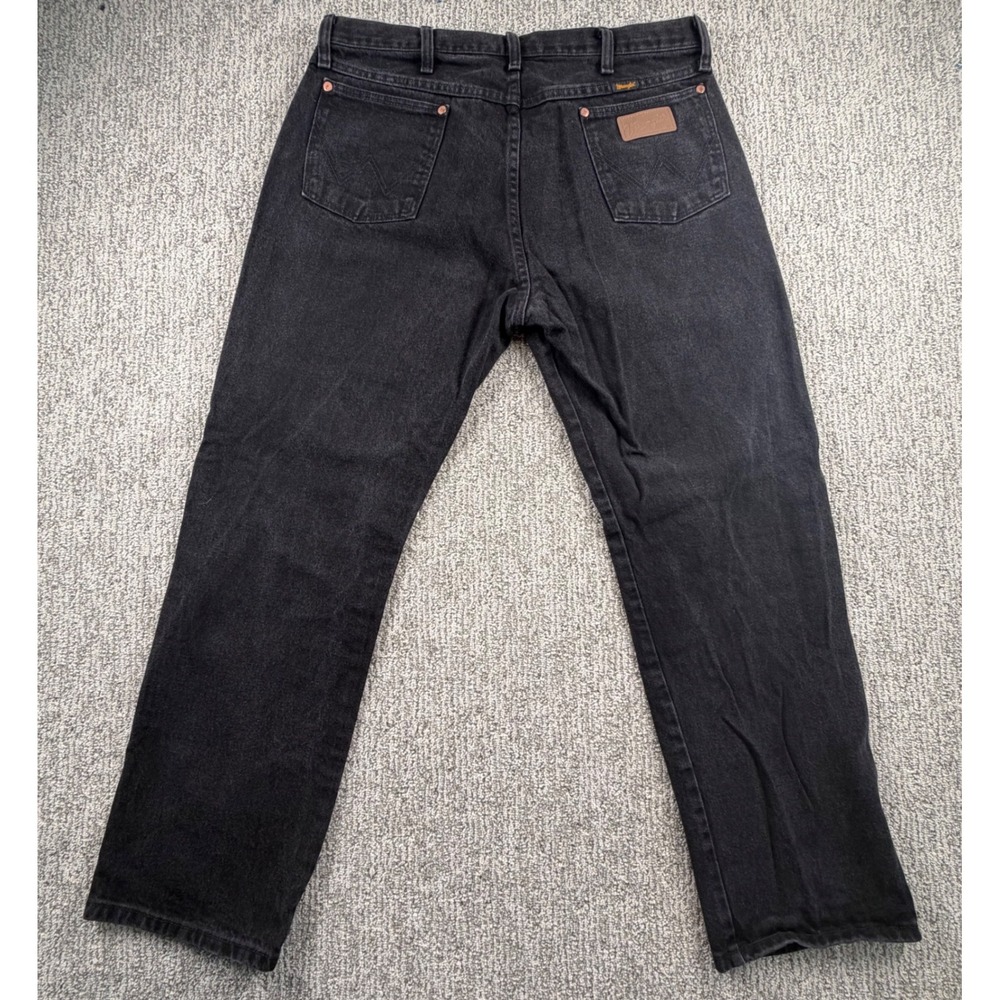 Wrangler Cowboy Cut Jeans Mens 36*x30 Black 13MWZWK Original Fit Straight Denim - Picture 3 of 7